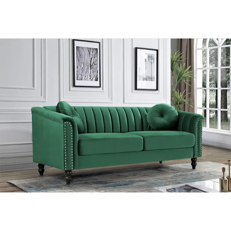 Hills Tufted Back Nailhead 75.2 Sofa