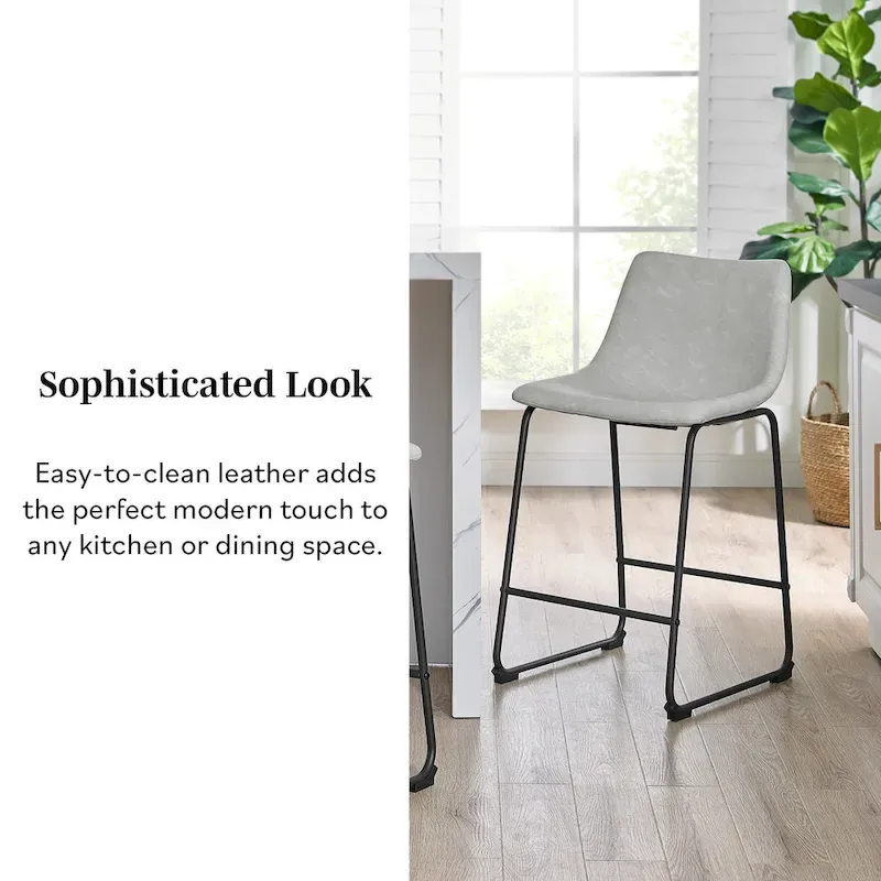 26-inch Faux Leather Counter Stool