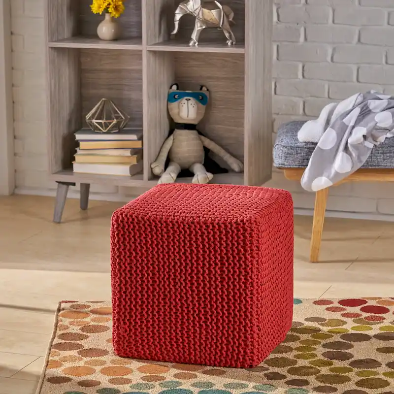 Tessie Knitted Foot Stool by Christopher Knight Home