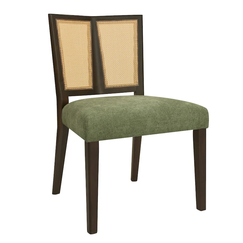 Christopher Knight Home - Oliver Mid-Century Rattan Back Upholstered Dining Chair Set of 2