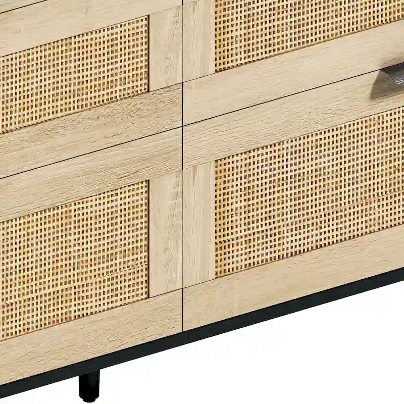 Bedroom Rattan Dresser with Drawers