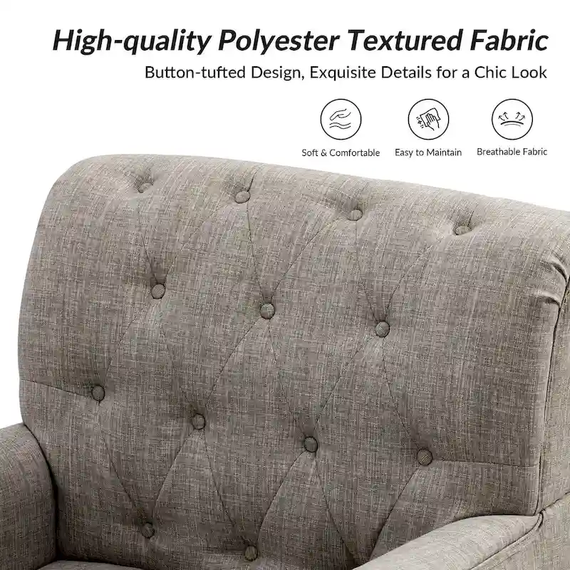Geltrude Traditional Upholstered Accent Chair with Button Tufted Back Set of 2 by HULALA HOME
