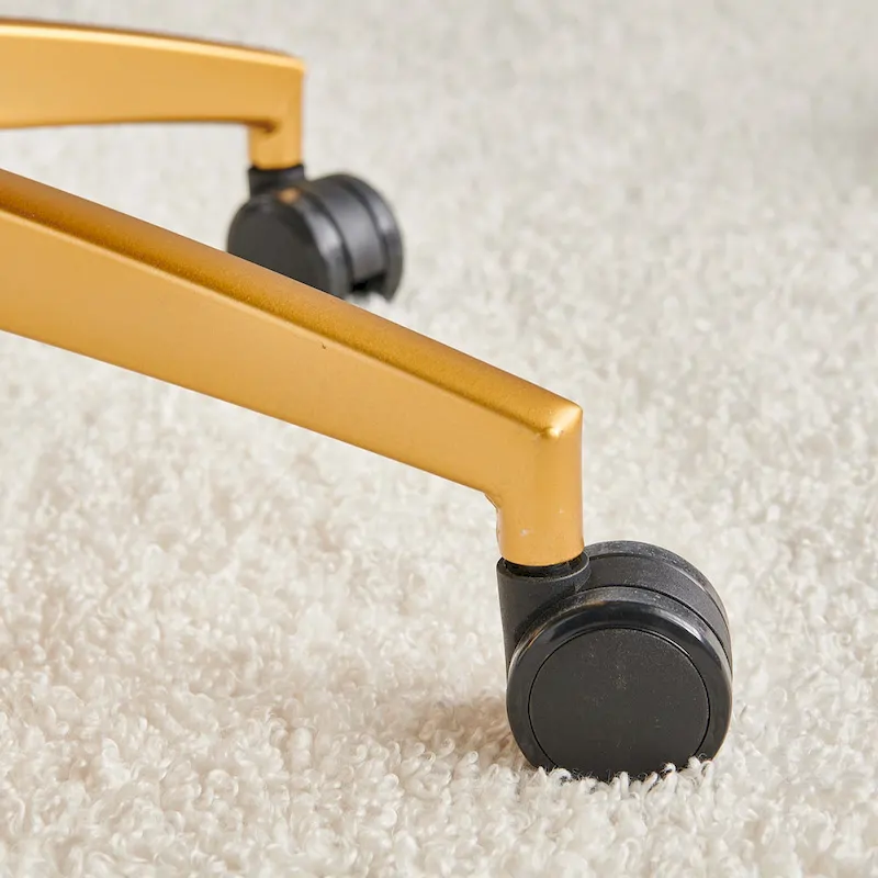 LUXMOD Office Chair Faux Leather Gold Frame Adjustable and Swivel