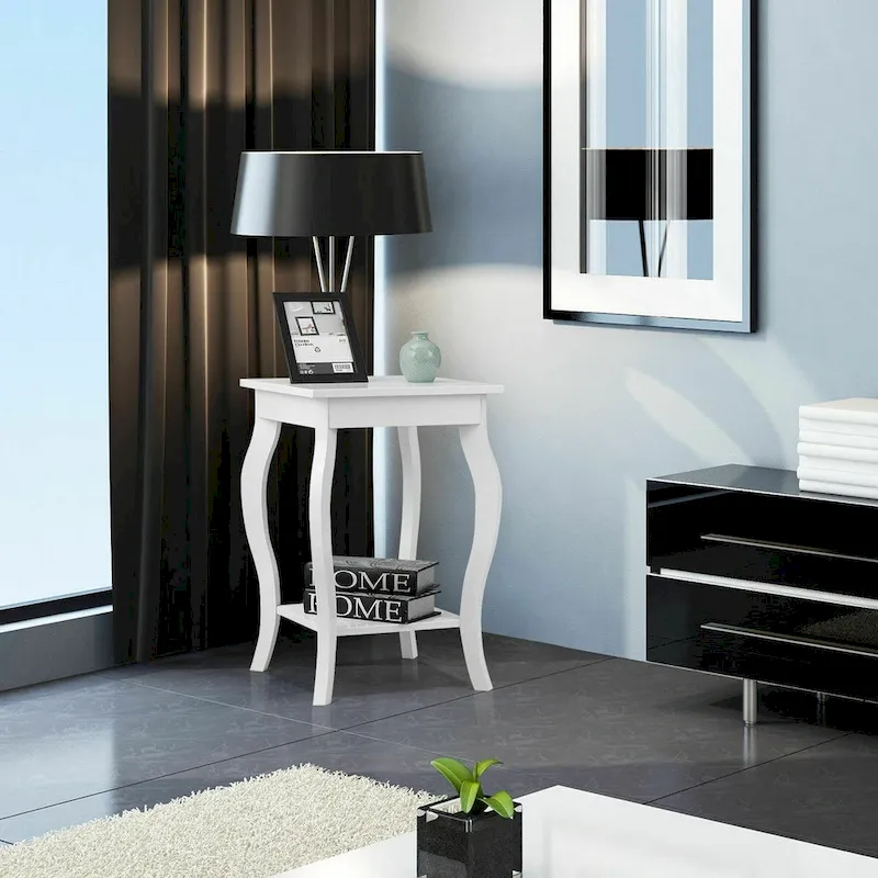 Compact Side Table with Display Shelf