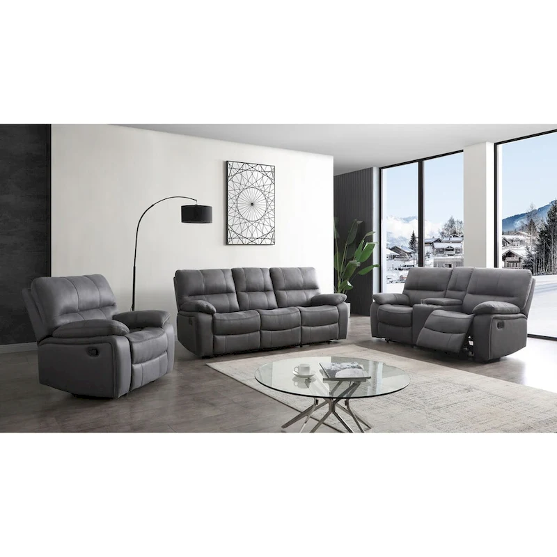 Betsy Furniture 3 Piece Microfiber Reclining Living Room Set, Sofa, Loveseat and Chair