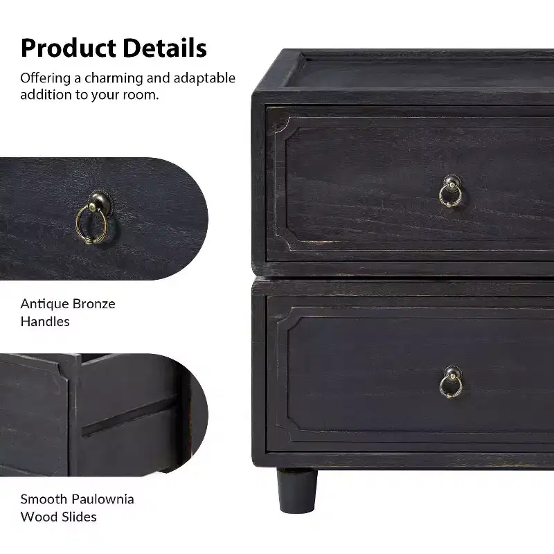 Oddone 2 - Drawer end table Set of 2 With Modular Design| ART OF LIVING DESIGNS