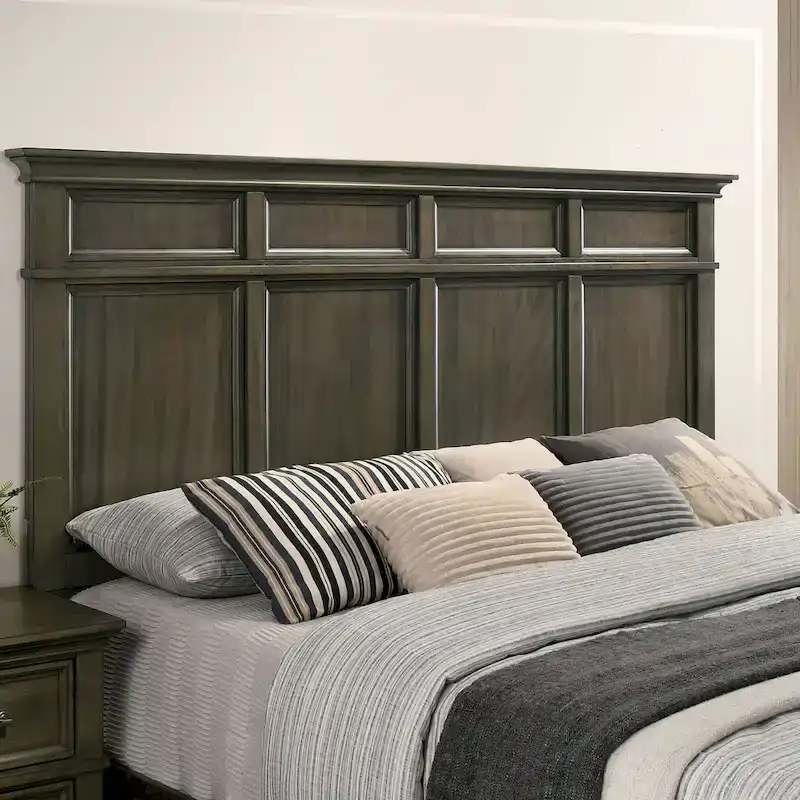 Furniture of America Evva Traditional Grey 3-Piece Panel Bedroom Set