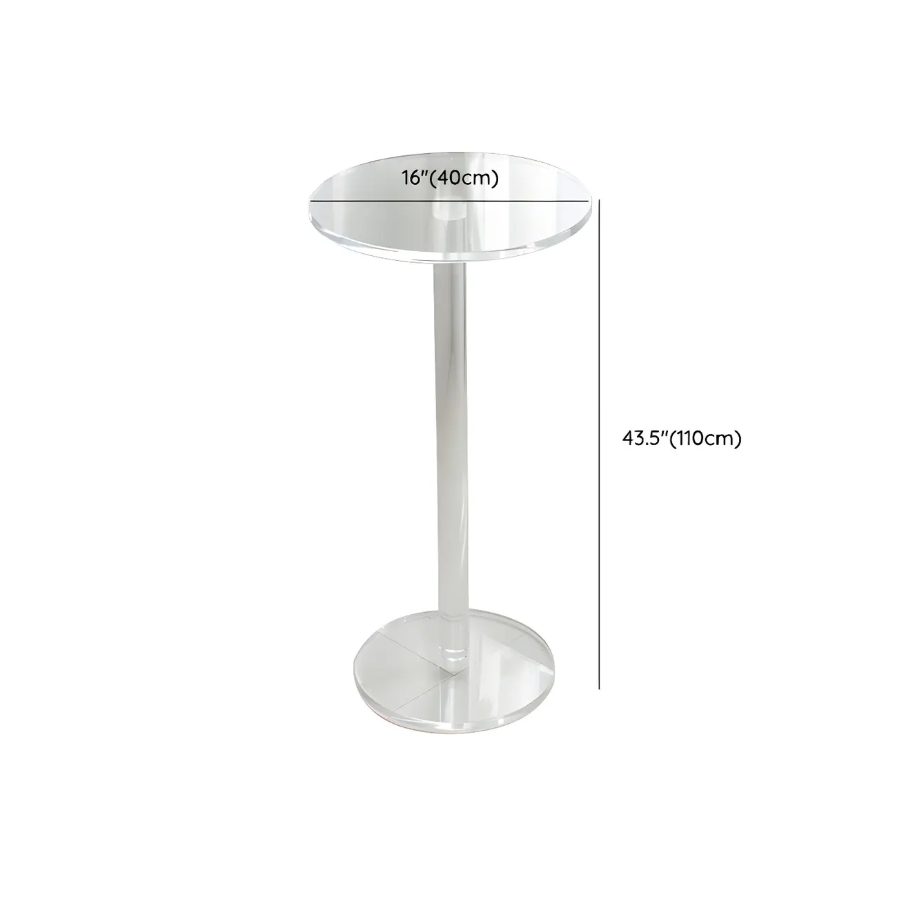 Modern Clear Acrylic Round Pedestal Bar Tables