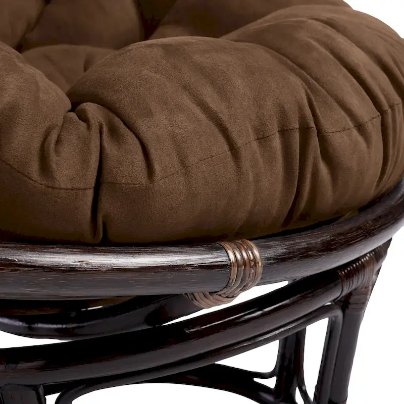 Bali 42-inch Rattan Papasan Chair with Microsuede Cushion