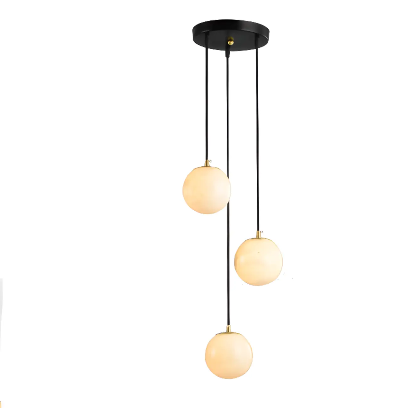 Adjustable Modern Stone Globe Rope Pendant Light