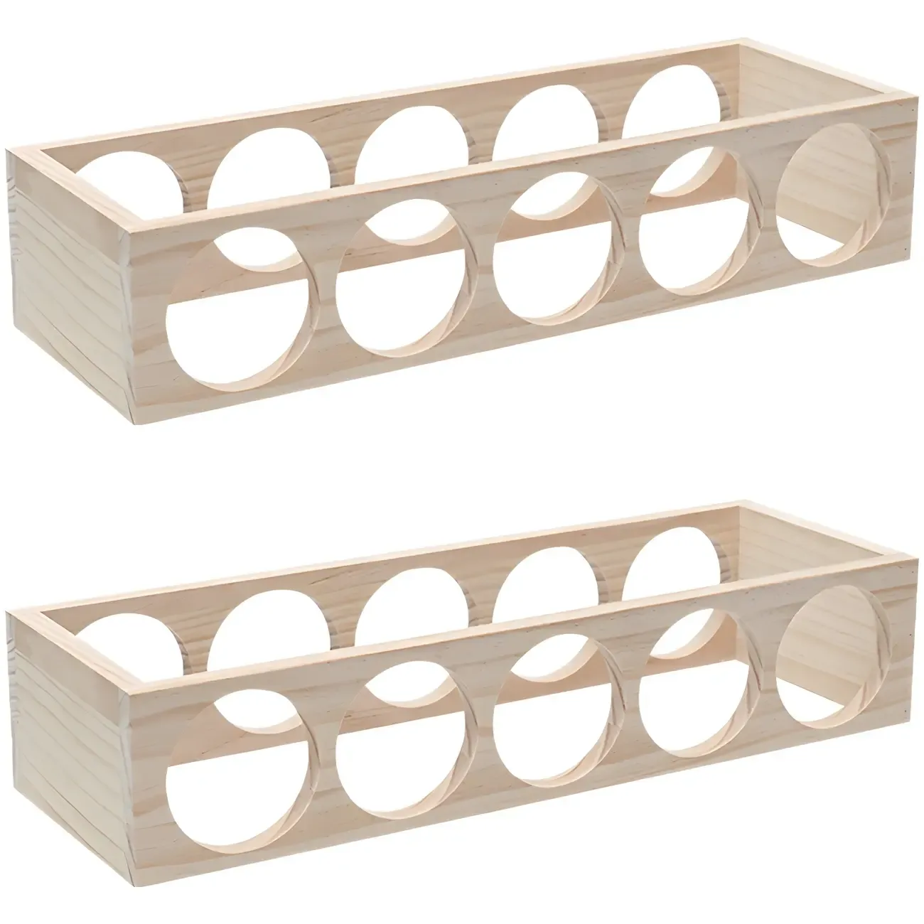 Natural Wooden Stackable Wine Rack Tabletop Wine Holder