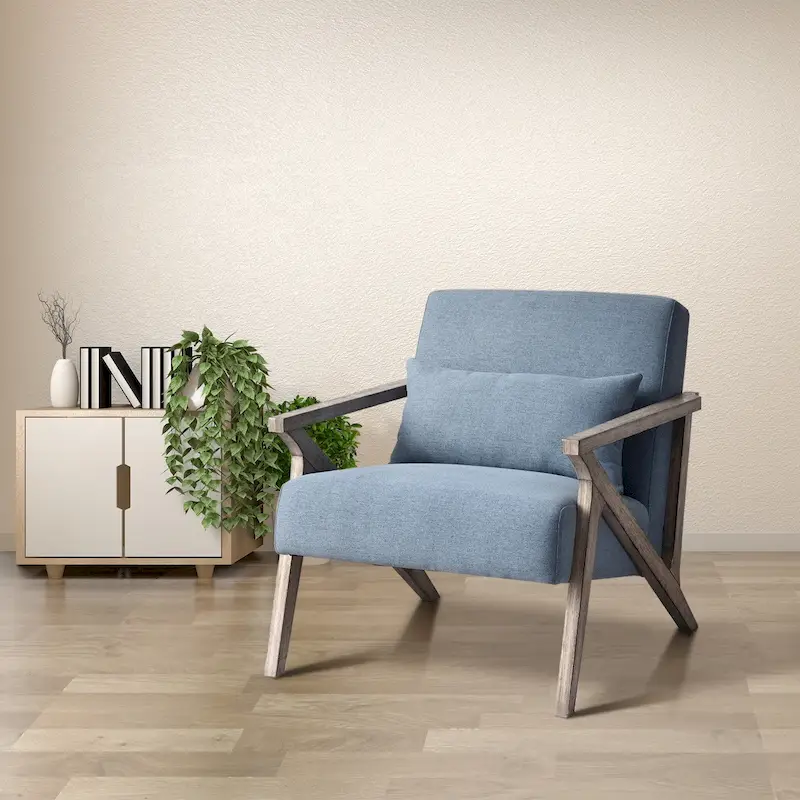 Accent Armchair Solid Hardwood Upholstered
