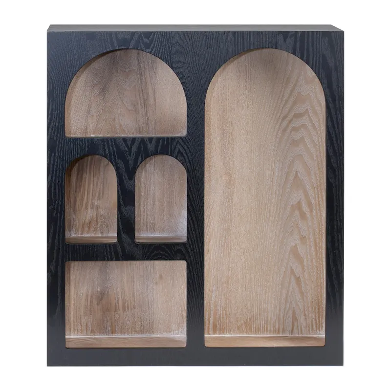 Black Arched Wall Shelf, 5-Tier, Single