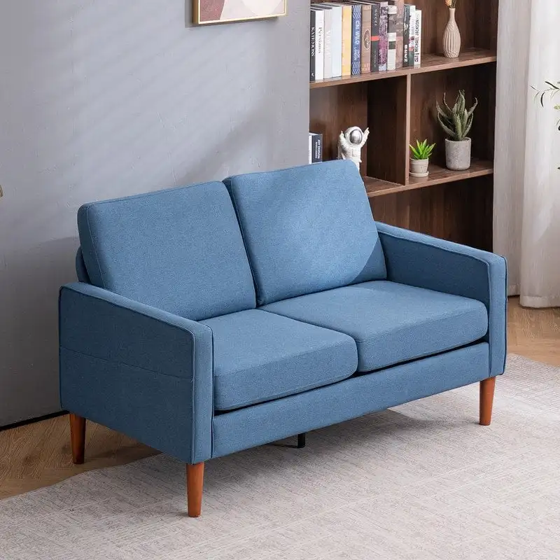 Linen Solid Wood Legs Loveseat