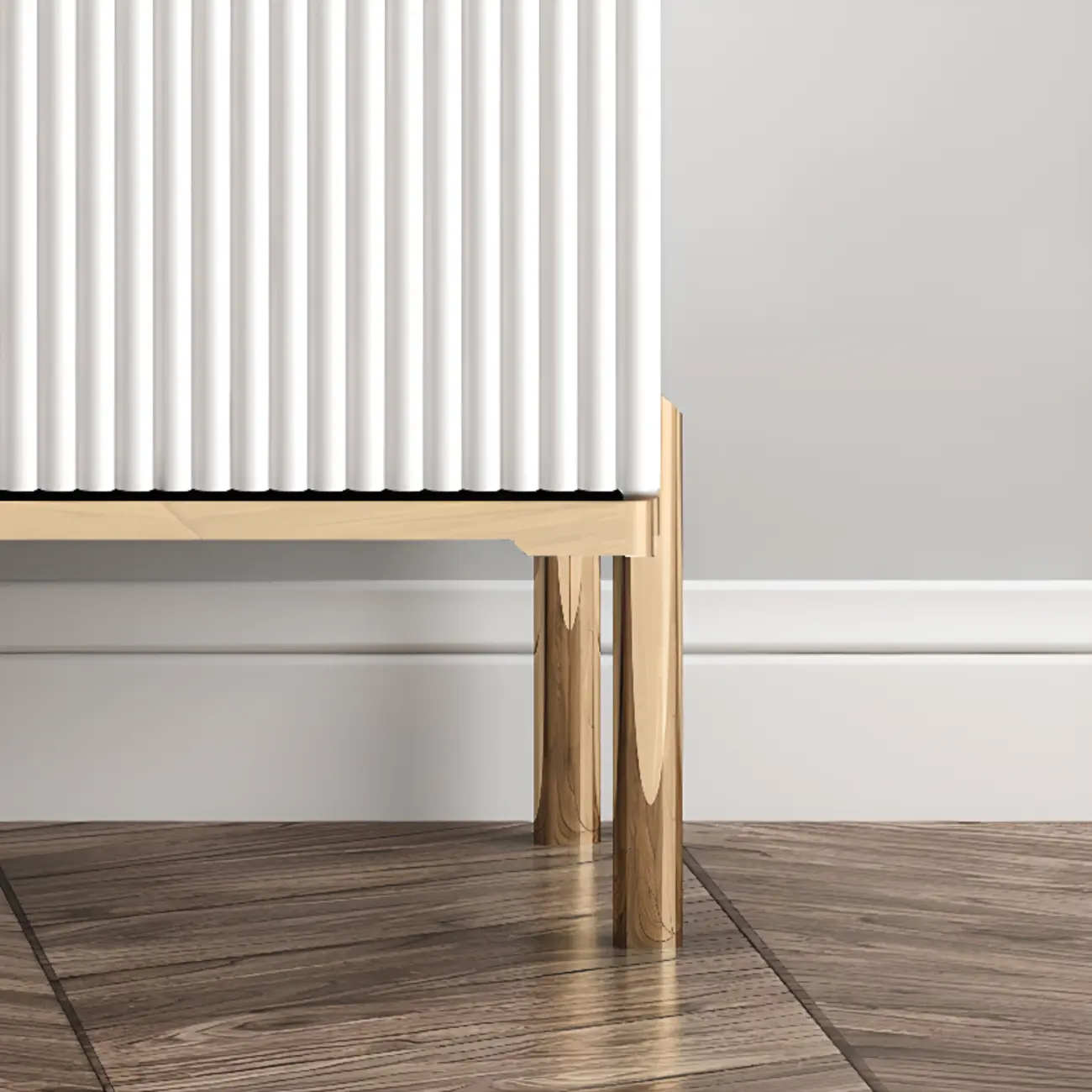 Glam Light Coffee Wood Entryway Shoe Cabinet