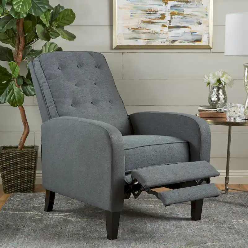 Nievis Tufted Fabric Recliner by Christopher Knight Home