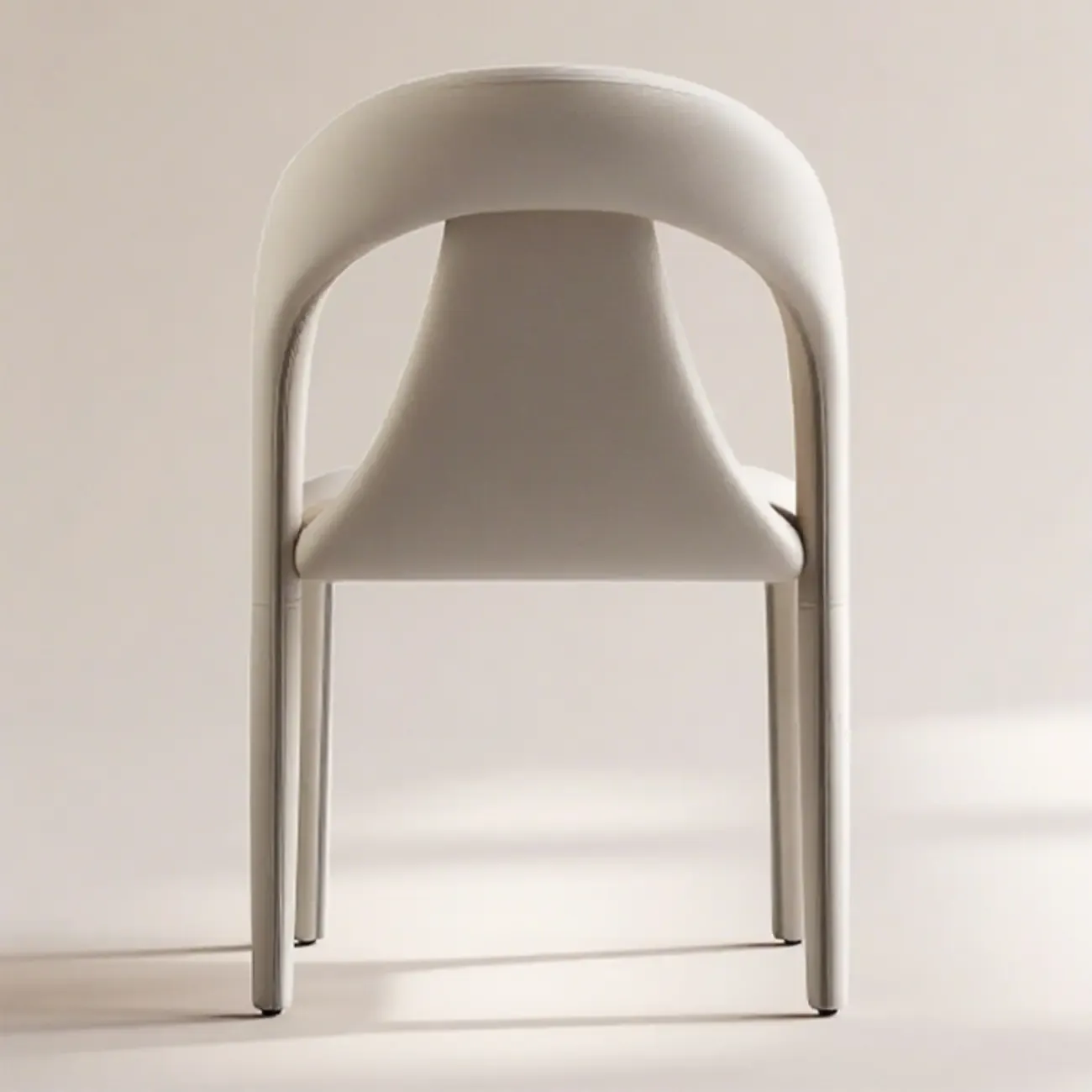 Modern Faux Leather Curved Back Armless Dining Chair Set of 2