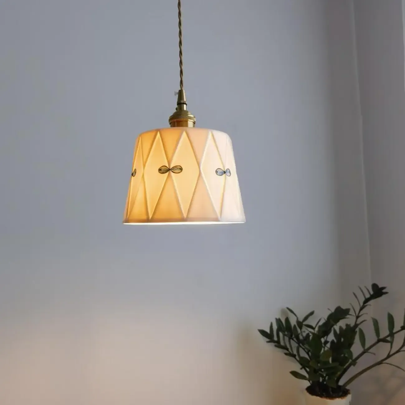 Vintage Ceramic Hanging Pendant Light for Indoor