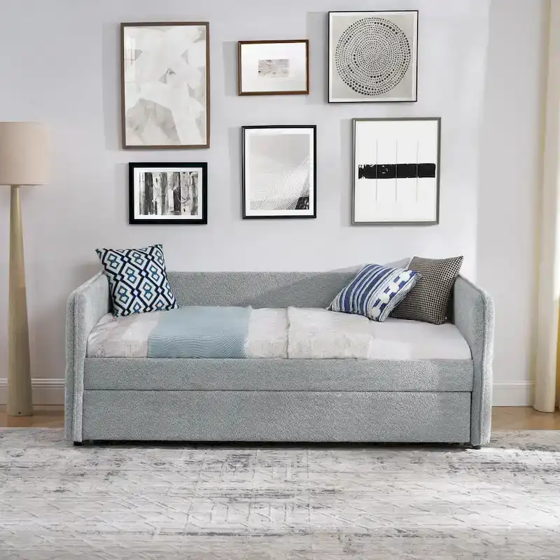 Twin Boucle Daybed with Trundle