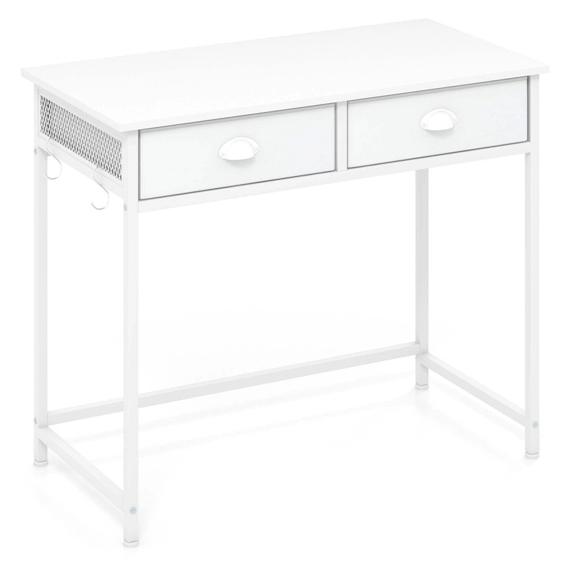 Costway Space Saving Home Computer Desk with 2 Fabric Drawers 4 - See Details