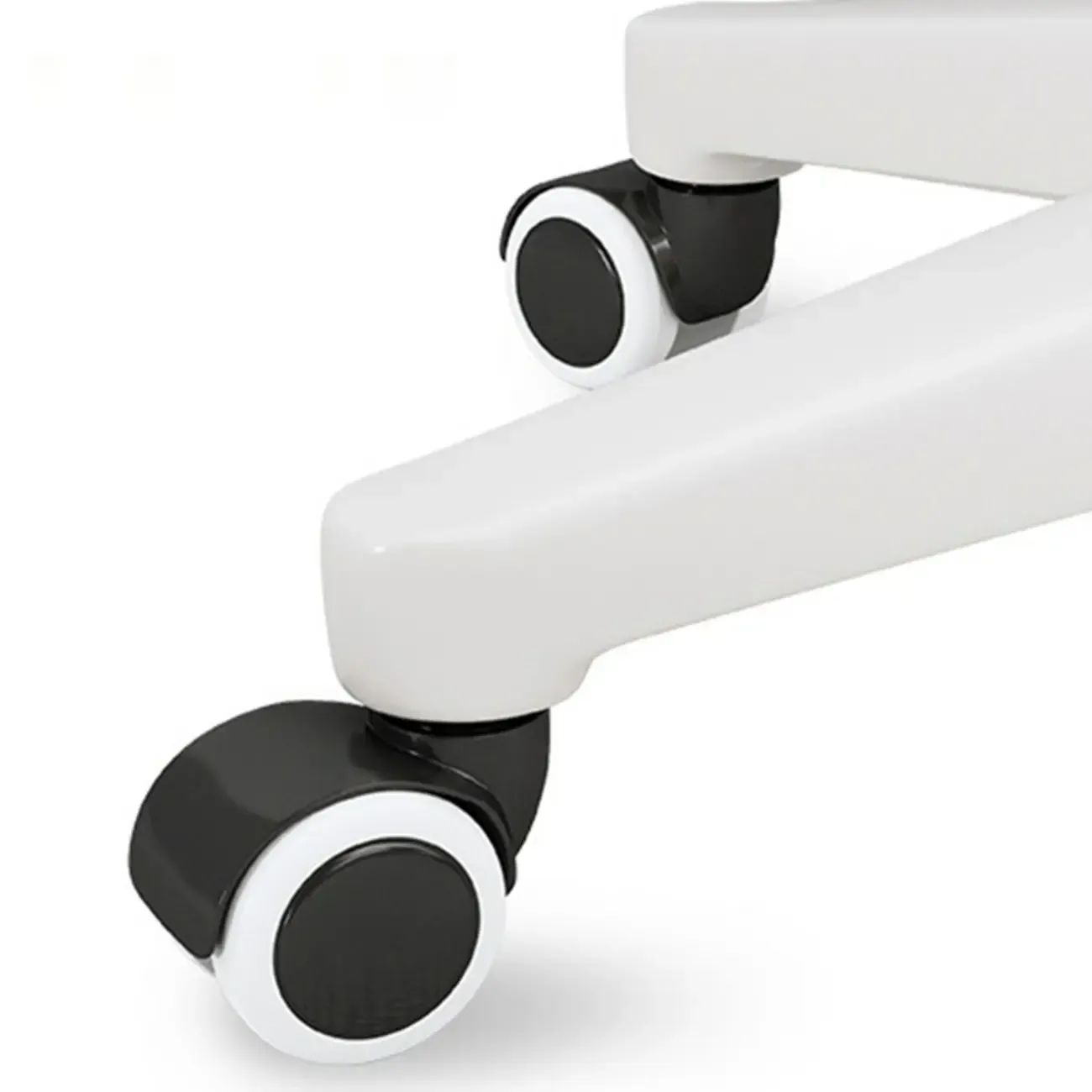 Modern White Grey Leather Swivel Office Chair