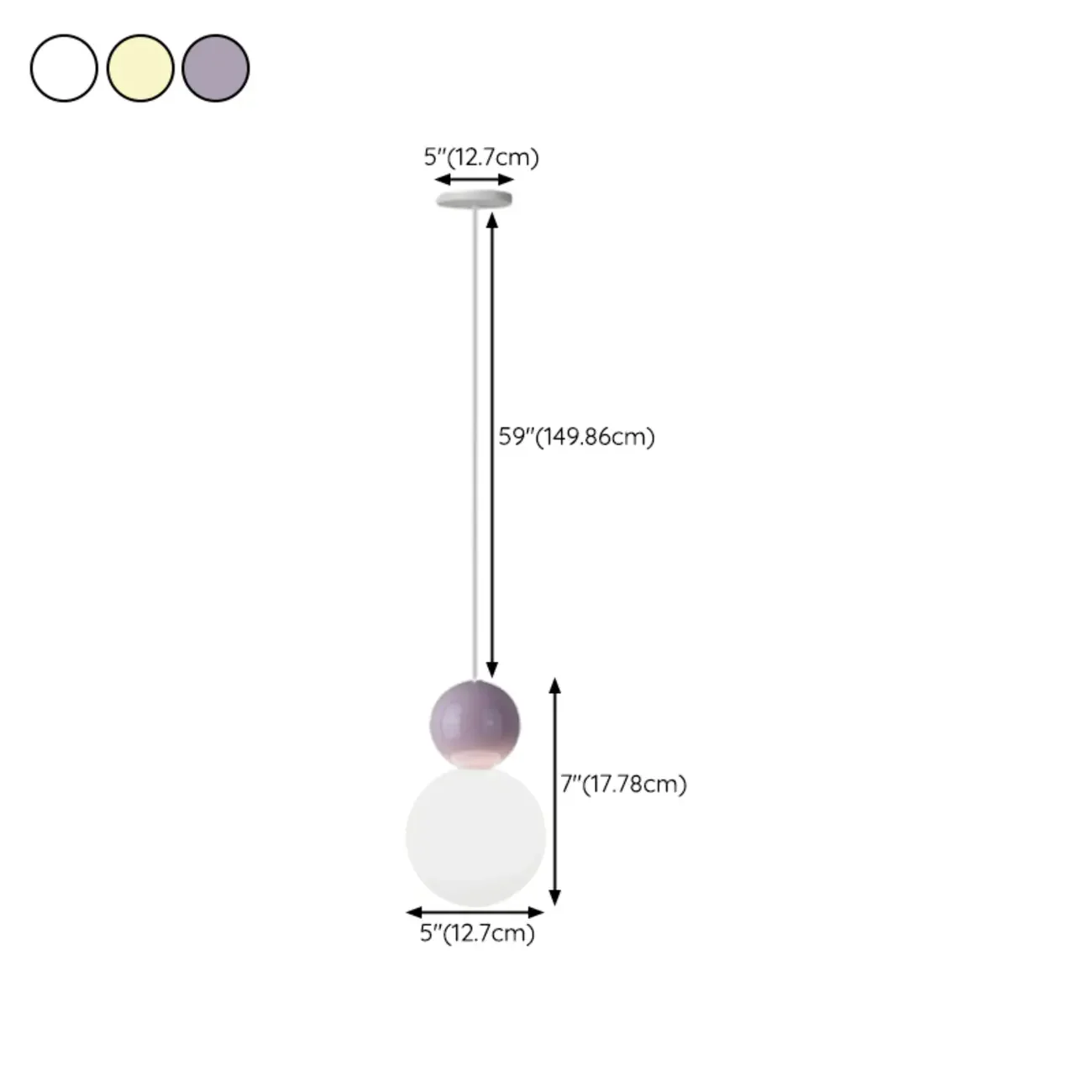 Modern White Metal Plastic Globe Pendant Light