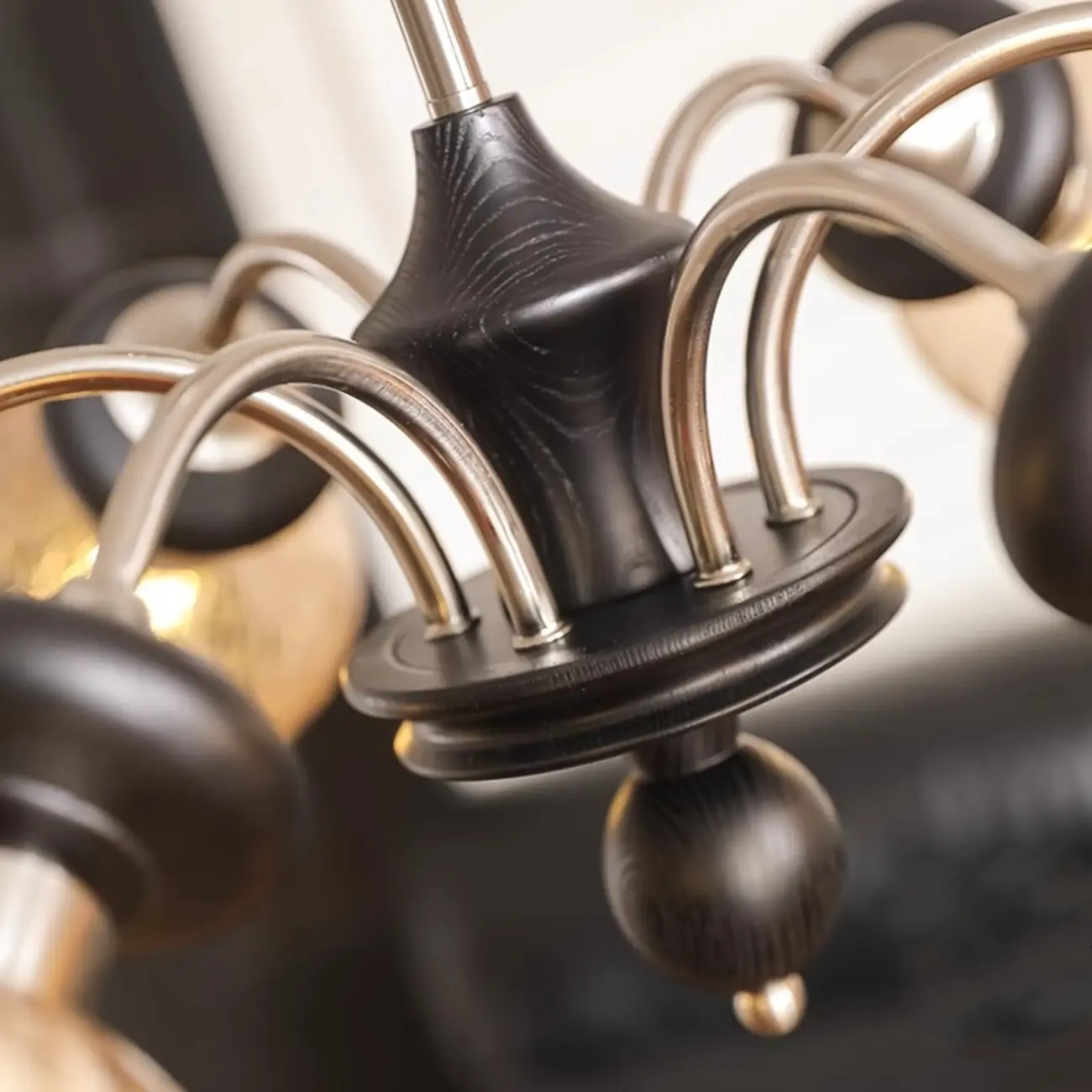 Black Crystalline Glass Globe Modern Chandelier Lights