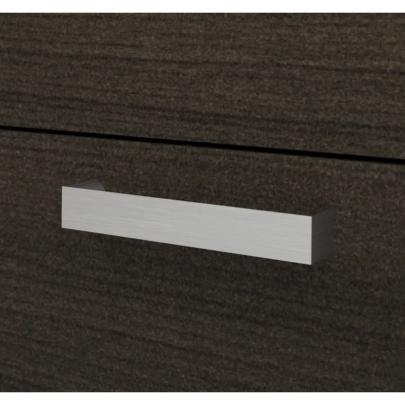 Dark/White U-Shaped Executive Office Desk with Hutch & Cabinet, 65