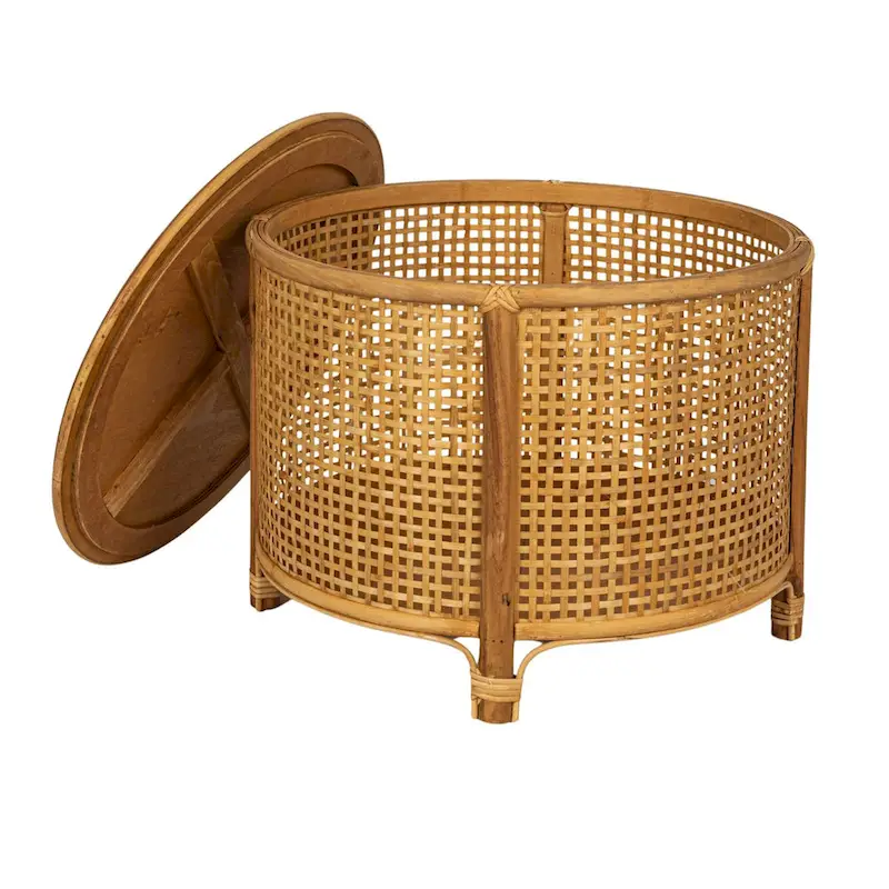 Bamboo and Rattan Accent Table