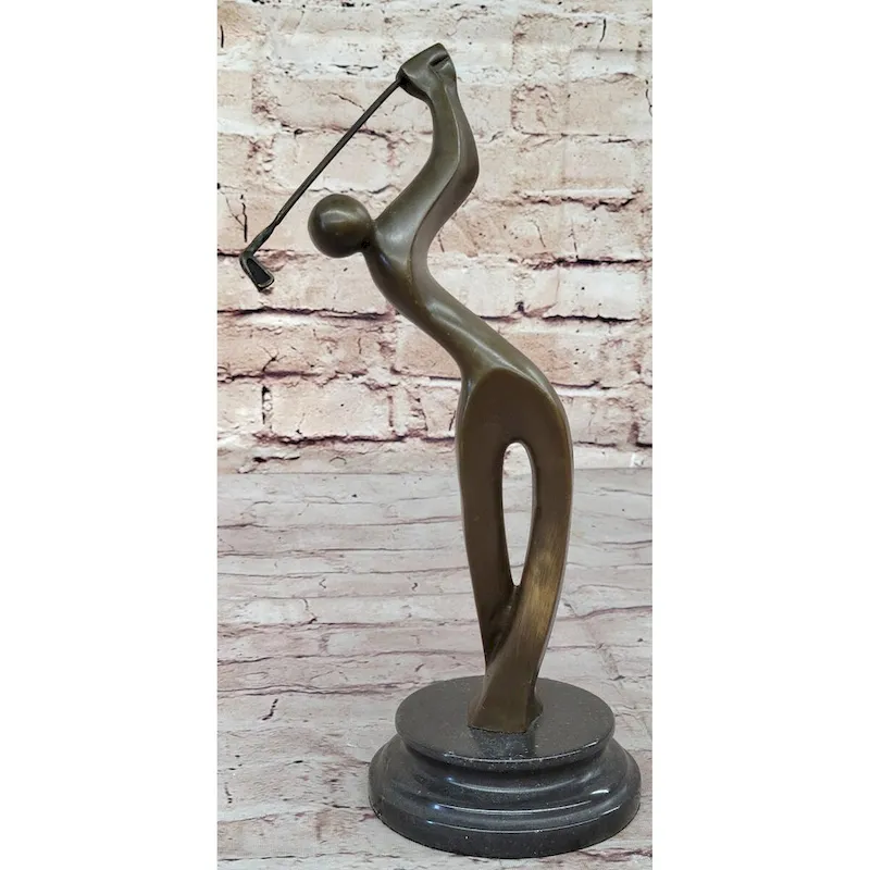 Signed Milo Abstract Tall Golfer Trophy Gift House Decor Golfing Golf Figure