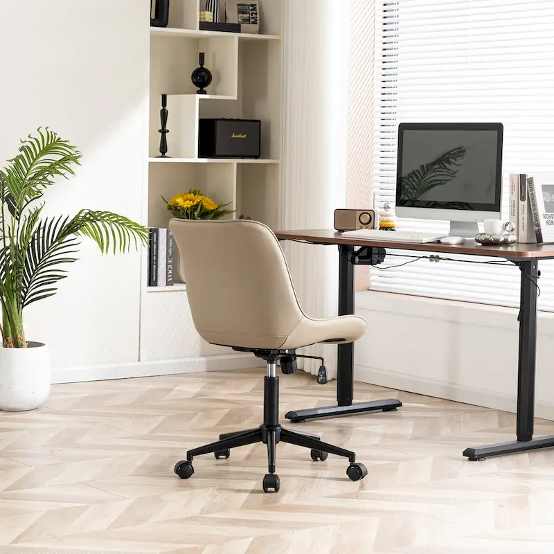 Armless Home Office Desk Chairs with Wheels Rolling Task Chair