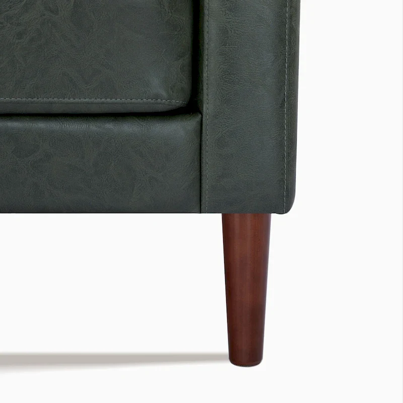 Tufted Faux Leather Loveseat Sofa, 2-Seat, Grey / Camel / Black / Green