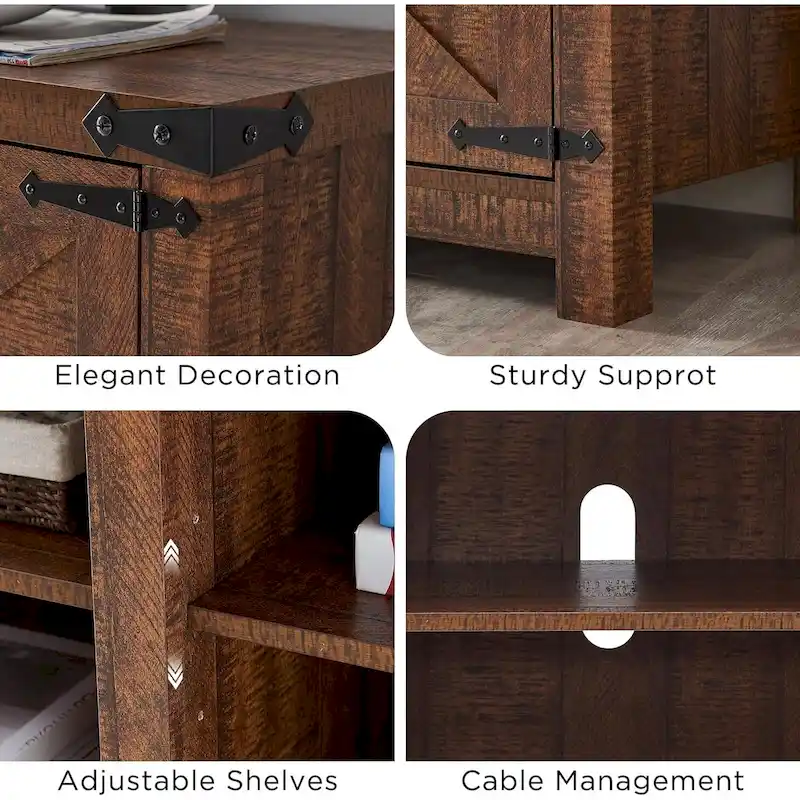 Farmhouse TV Stand, Television Console Table, Entertainment Center