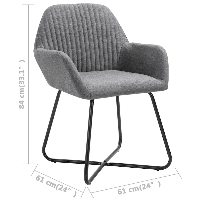 vidaXL Dining Chairs 4 pcs Dark Gray Fabric