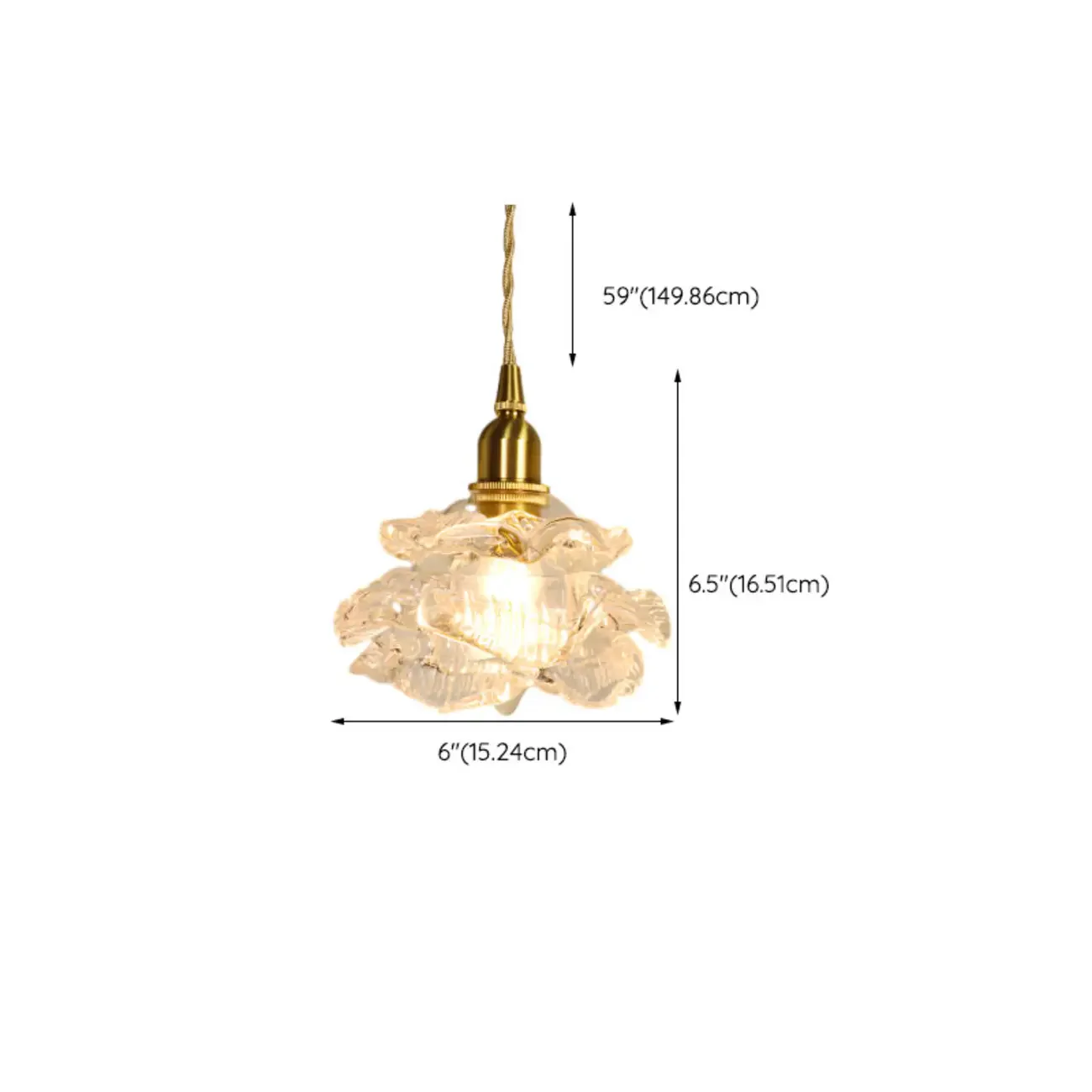 Elegant Glass Flower Kitchen Pendant Lighting Height Adjustable