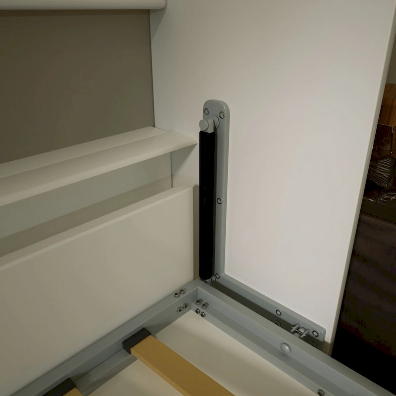 Modern Horizontal Twin Murphy Bed with Shelf Storage