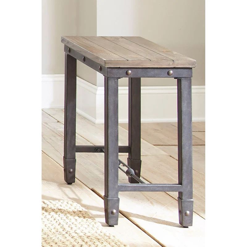 Steve Silver Gatling Pine Wood and Iron Side Table