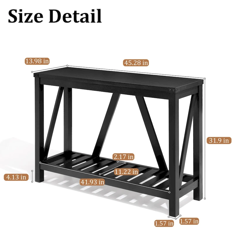 VredHom A-frame Console Table with Display Shelf