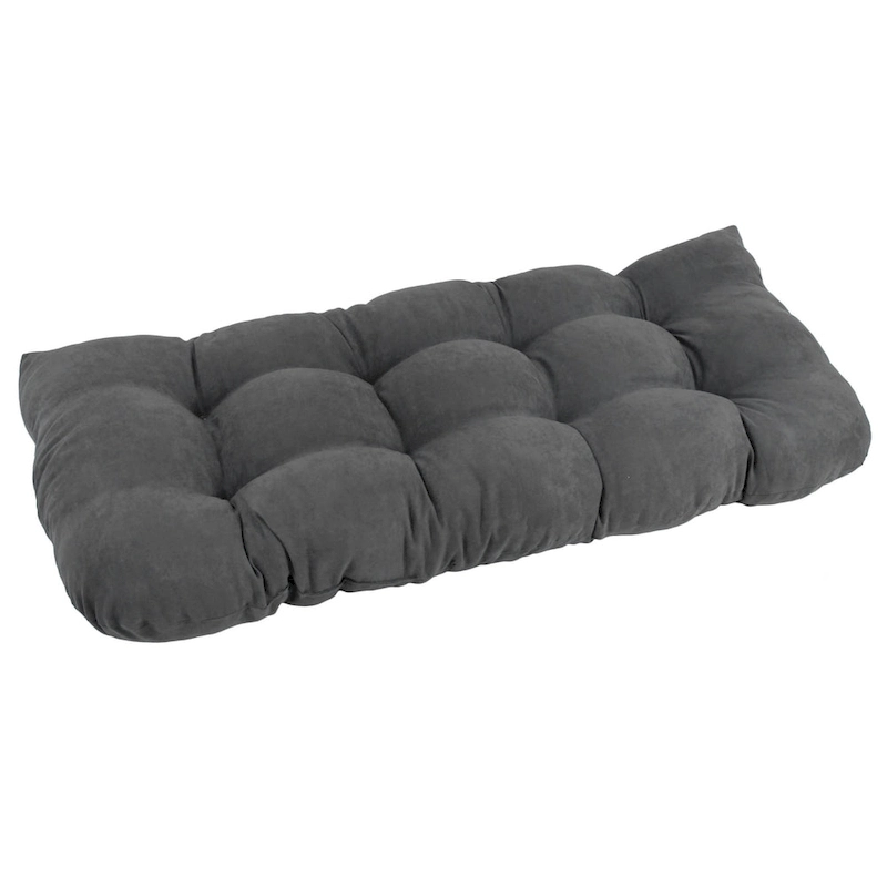 42-inch by 19-inch Rounded Back Microsuede Bench Cushion - 42 x 19