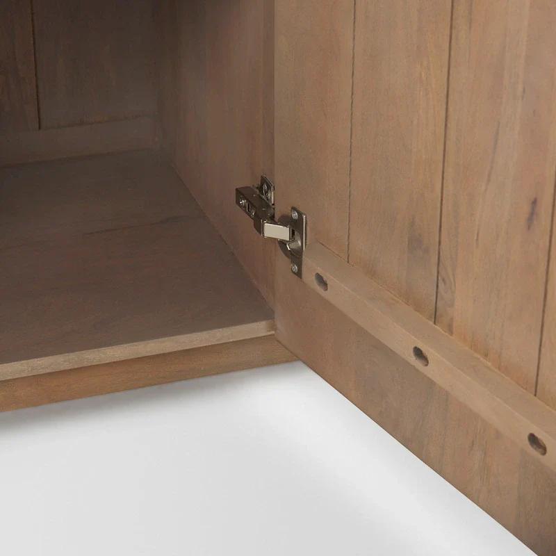 Dark Brown Solid Wood Fluted Sideboard - 72.0L x 18.5W x 32.0H