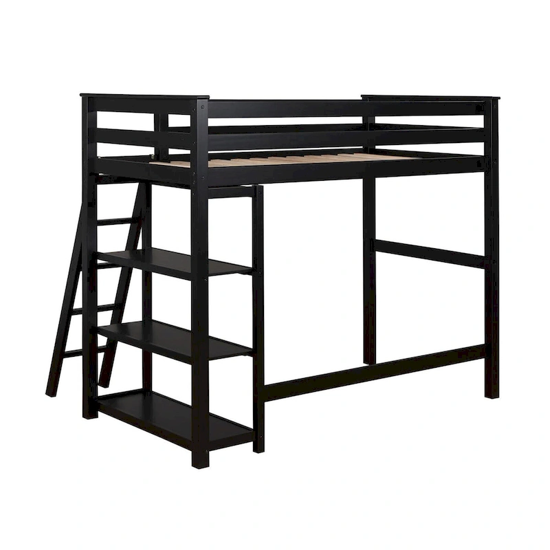 Jerica Twin Loft Bed with 3-Shelf