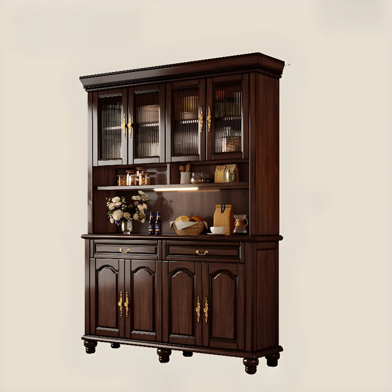 Modern Wood Buffet with Illumination and Storage