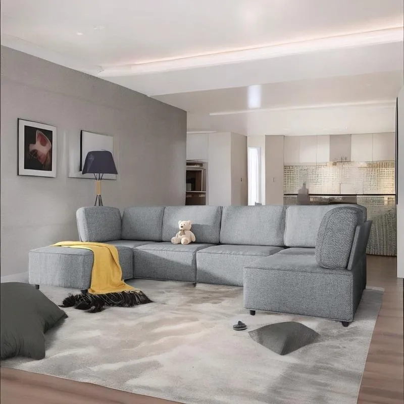 Mixoy Convertible Modular Sleeper Couch with Ottoman