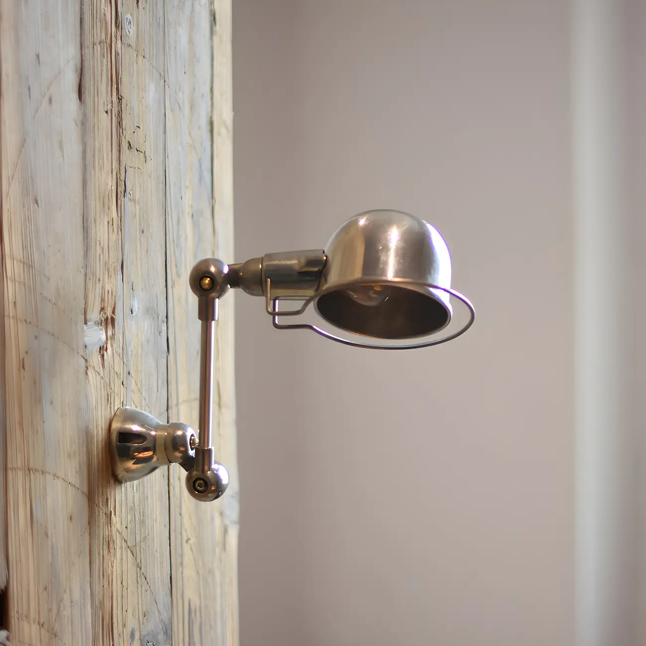 Industrial Metal Silver Glossy Mini Swing Arm Wall Light