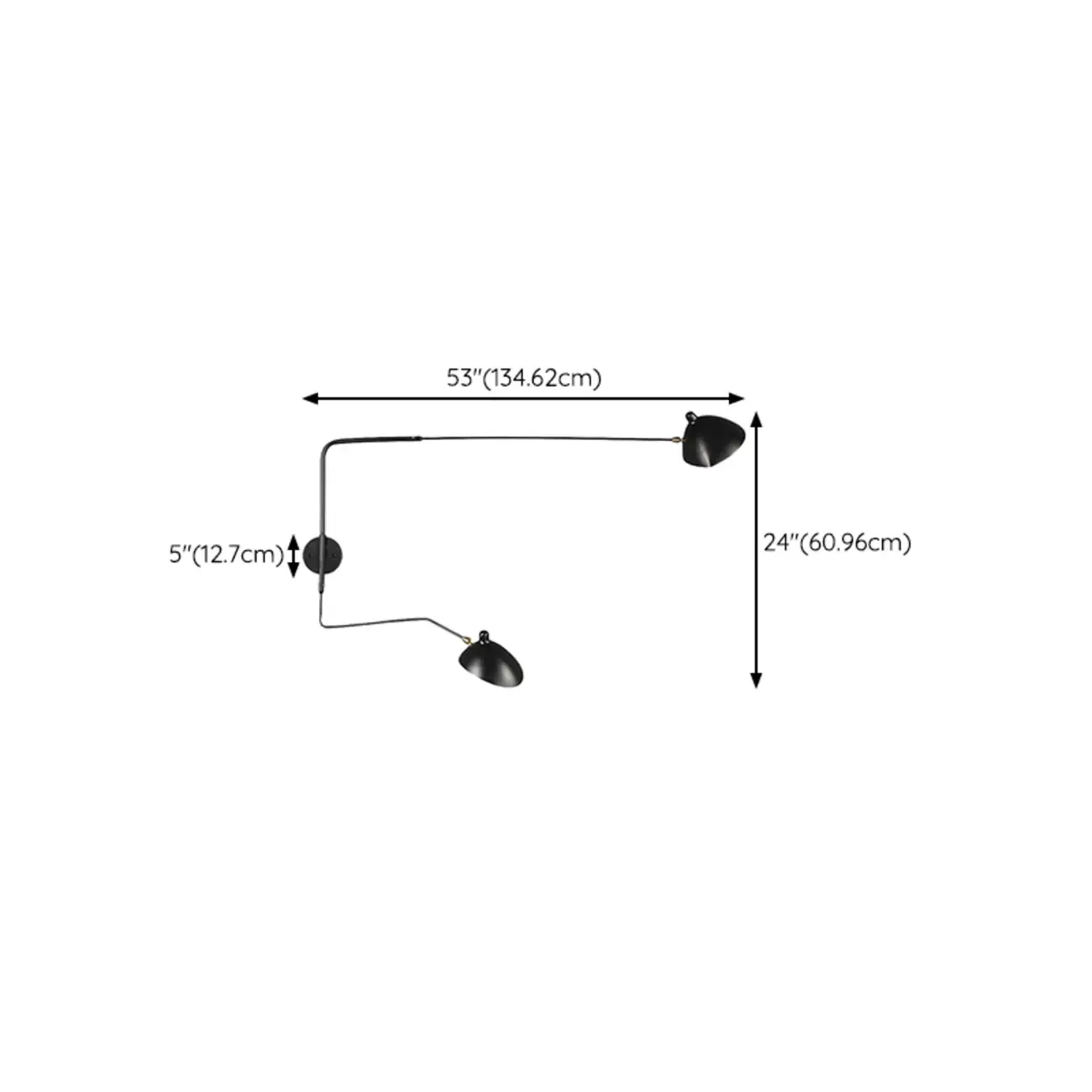 2-Light and 1-Light Metal Black Swing Arm Wall Light