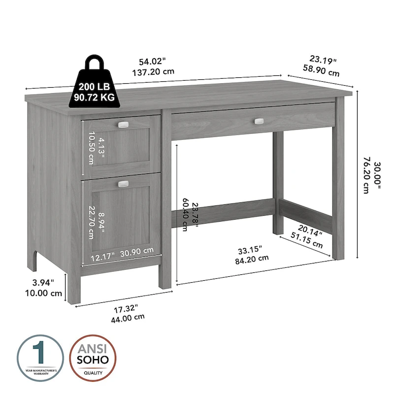Broadview 54W Computer Desk with Drawers by Bush Furniture