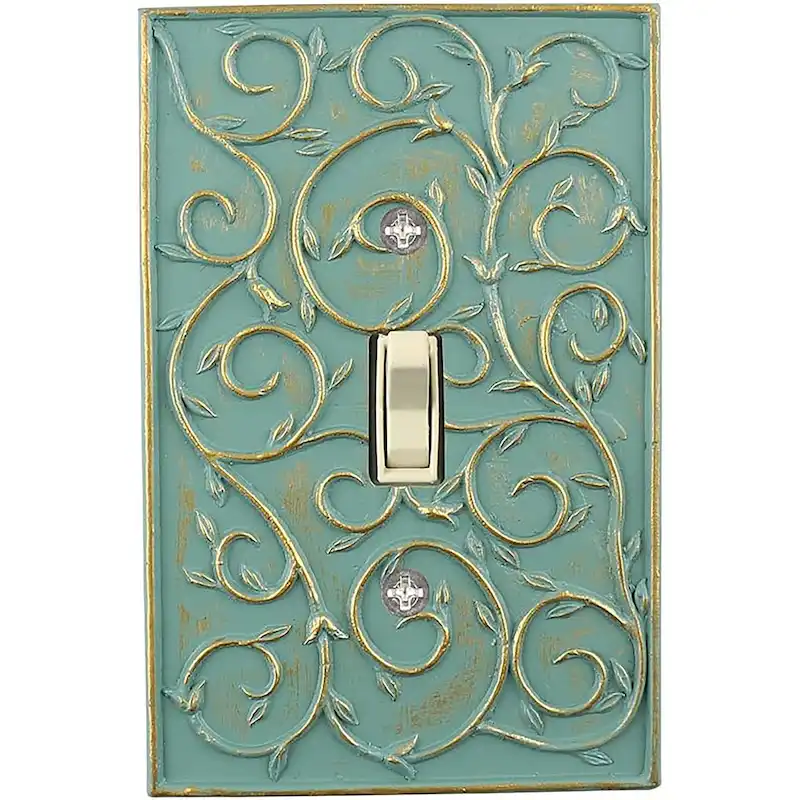 Meriville French Scroll 1 Toggle Wallplate, Single Switch Electrical Cover Plate