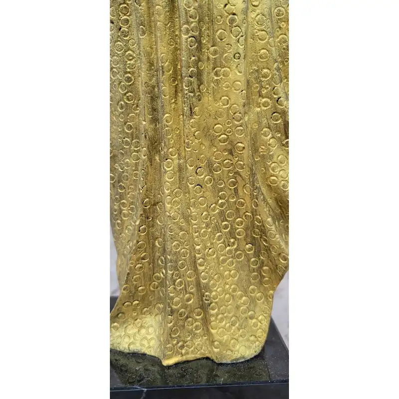 Chiparus Art Deco Bronze Dancer Girl In Long Dress W/ Gold Patina