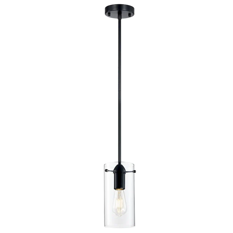 CO-Z Farmhouse Clear Glass Pendant Ceiling Light Fixture - Black