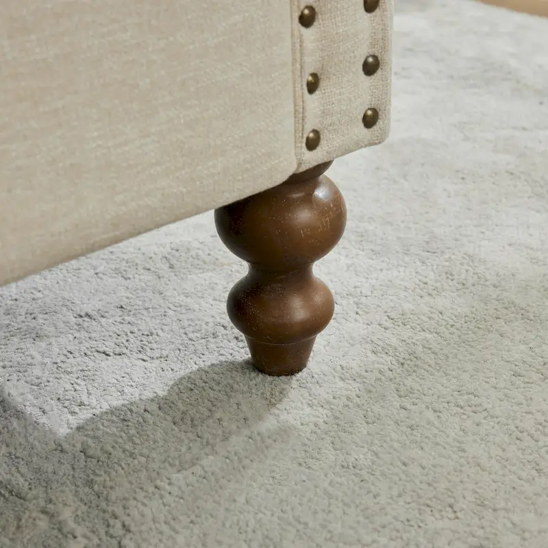 75.2 Chenille 3-Seater Sleeper Sofa with 4 Throw Pillows And 2 Bolsters